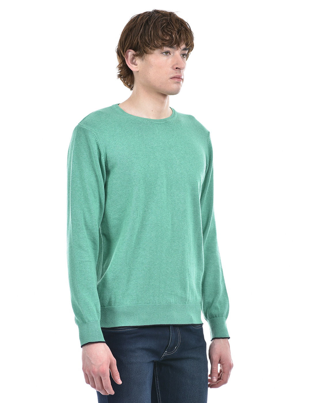 Numero Uno Men Solid Green Sweater